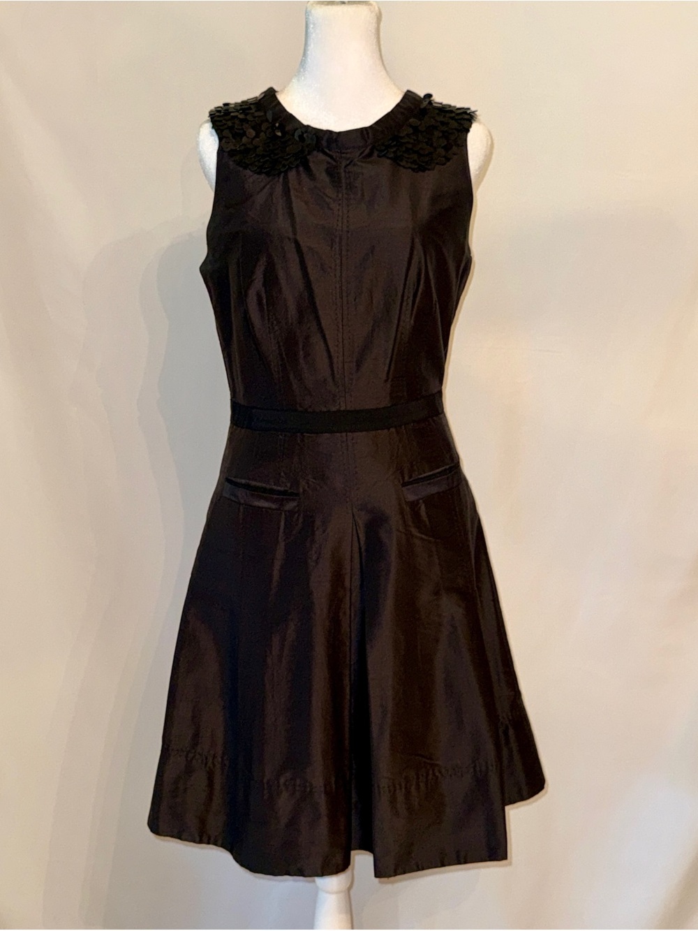 NWOT Calypso Silk Classic Black Sleeveless A-Line Dress